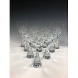 A small collection of Holmegaard 'princess' stemware,