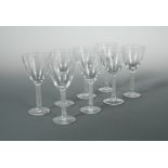 Phalsbourg, a set of eight Lalique wine glasses,