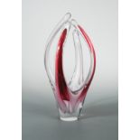Paul Kedelv for Flygsfors, a large Coquille glass vase,