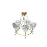 A contemporary Venetian 5 light chandelier by Jonathan Ceolin, Venice,