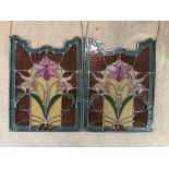 A pair of Continental stained glass windows,