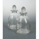 Cactus, a pair of R. Lalaique glass decanters and stoppers,