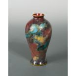A Bernard Moore red lustre dragon vase,