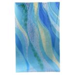 A large pair of contemporary glass panels,