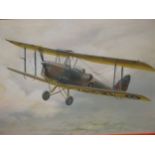 J.W. Mitchell, Tiger Moth, oil on canvas signed lower right 49 by 75cm