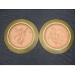 Peter Ipsen, Copenhagen, Eneret, a pair of terracotta circular plaques of classical female