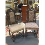 A pair of 19th century carved oak side chairs