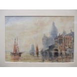 A pair of Japanese prints, 22x36cm; and a watercolour of Venice, 19x28cm (3)