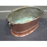 A Copper oval wine cooler, Continental, 19th century
