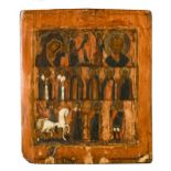 Dalmatian School, an icon, depicting biblical scenes, including the Resurrection, The Holy Family,