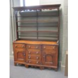 A 19th century oak breakfront dresser 216 x 162 x 50cm