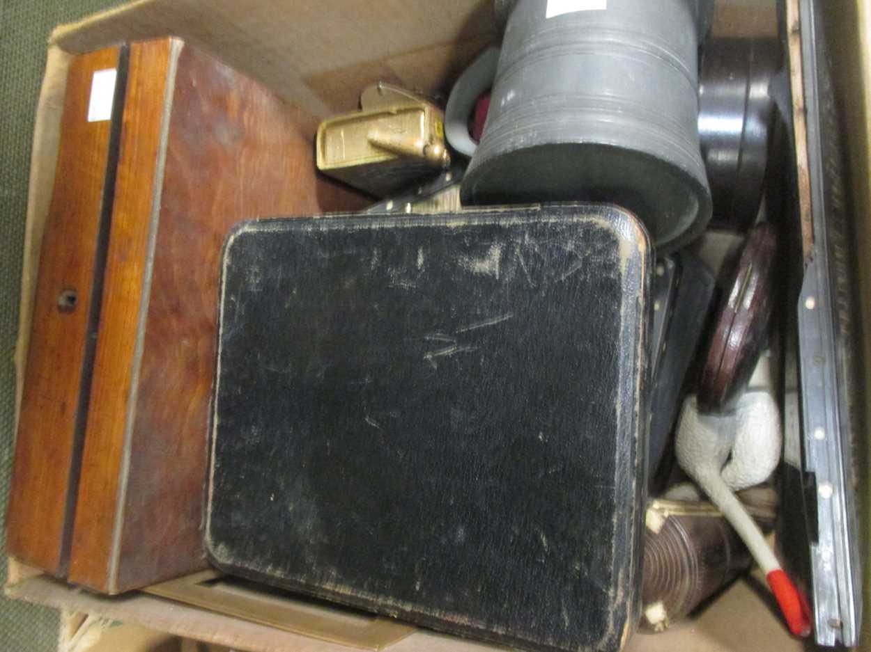 Various brass candlesticks, a porcupine box and various items (3 boxes) - Image 2 of 3