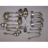 A collection of silver flatware,