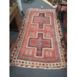 A laxte 19th century caucasion rug, possibly Kazak 291 x 150cm