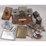 A collection of gentleman's desk requisites,