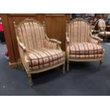 A pair of French fauteuil