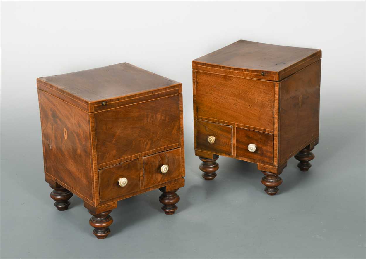 A pair of George III and later caddy boxes,