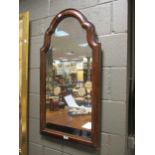Queen Anne style walnut arched frame wall mirror102 x 53cm