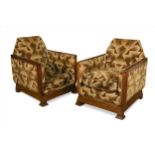 A pair of Art Deco club armchairs,