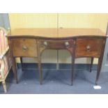 A George III mahogany serpentine sideboard height 90 x 49 x 56 cm