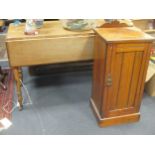 An Edwardian table 122cm wide and a pot cupboard (2)