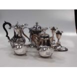 A collection of silver items,