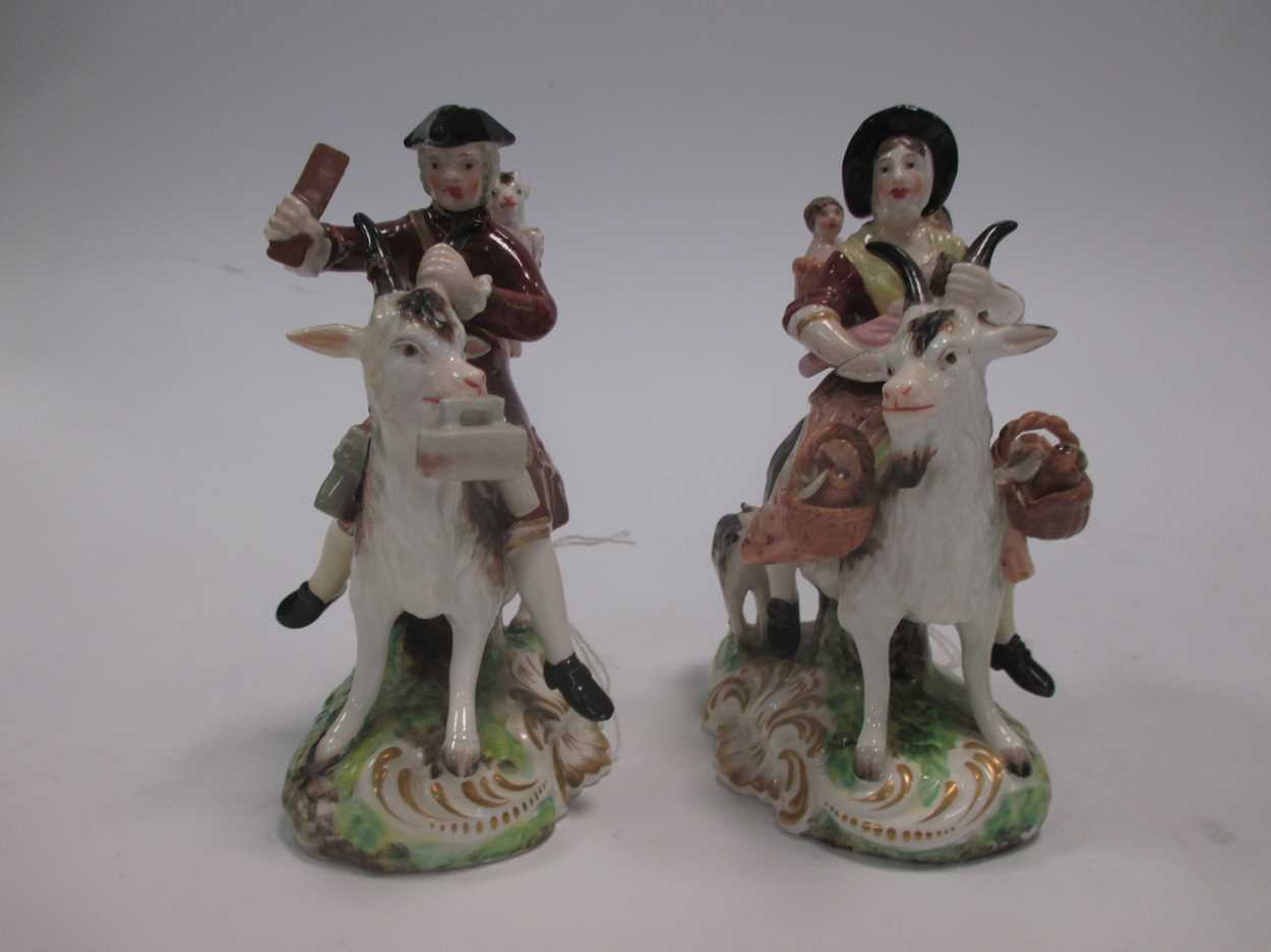 A pair of Samson figures of the Welsh Tailor and his wife - Image 2 of 5