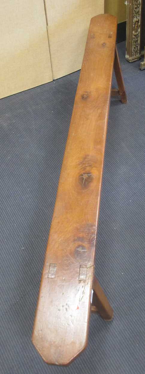 A 19 th century yew wood bench, 44.5 high x 197 wide x 17 deep - Image 2 of 5