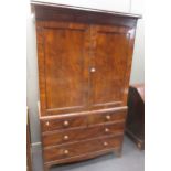 A 19th century mahogany linen press, 210 x 126