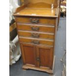 An Edwardian music cabinet, 96 x 48 x 35cm