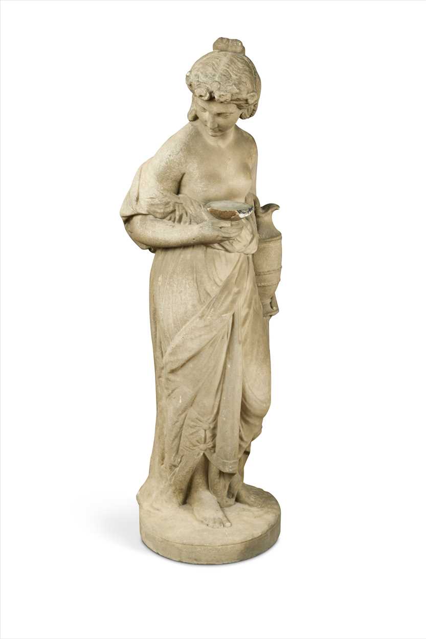 A late 19th century marble neo-classical female figure,