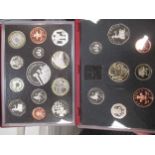 1988 UK proof coin collection, £1 - 1p; together with 17 similar coins from the 80s and 90s