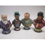 Four ceramic artist portrait heads by Michael Sutty, limited edition Paul Gaugin 1/150, Toulouse