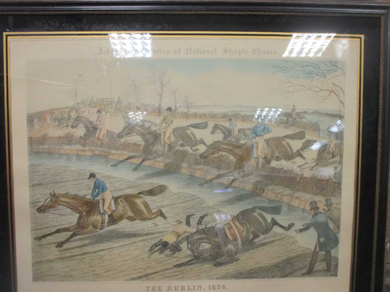 A handcoloured aquatint after James Pollard of Doncaster Races - Race for the Great St Leger Stakes, - Image 6 of 6