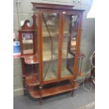 An Edwardian mahogany display china cabinet, approx 176 x 120 x 40cm