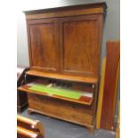 An early 19th century mahogany secretaire bookcase, 228 x 154 x 49cm