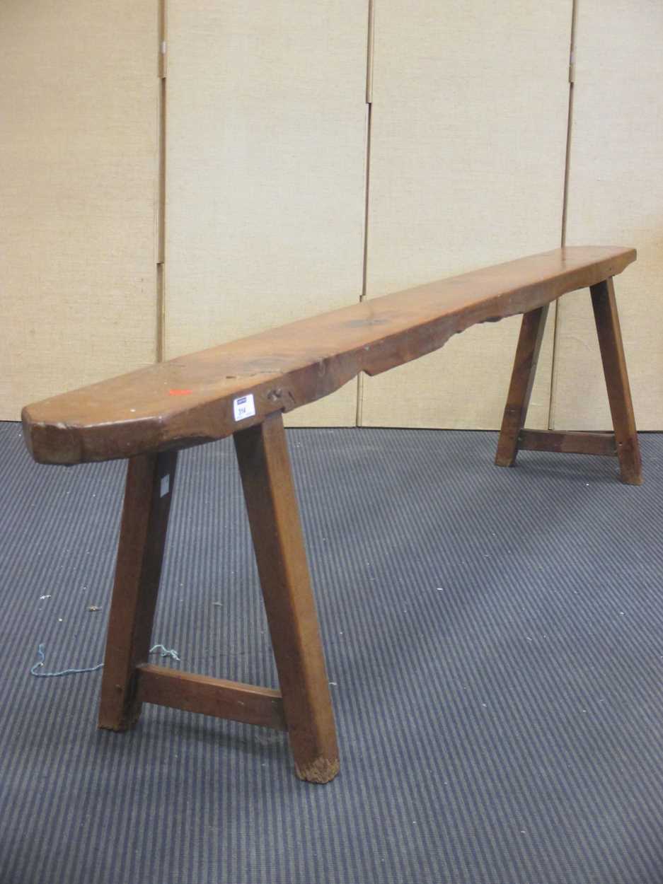 A 19 th century yew wood bench, 44.5 high x 197 wide x 17 deep - Image 5 of 5