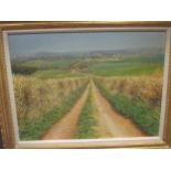 British School, 20th century, (possibly Andrew Coates) 'A Devon Country Lane', oil on board,