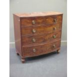 A Regency mahogany bowfront chest of drawers, 99 x 100 x 54cm