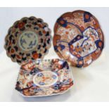 Three late 19th century Japanese Imari dishes