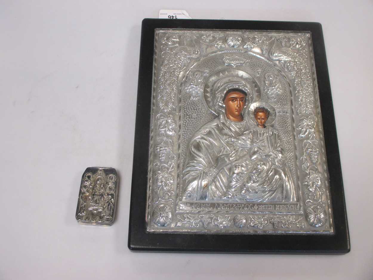 A Greek silver Icon - Image 2 of 3