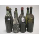 Various old wine bottles with contents (removed from the cellars of a Victorian house)