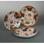 A collection of twenty two Derby and Davenport Imari porcelain,