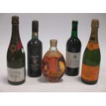 Bollinger 1973, Haig Dimple whisky, two 1970 vintage ports and another champagne (5)