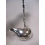 A Victorian shaped silver punch ladle with turned wood handle