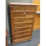 Late 19 th century Continental bureau with marble top, 146 x 82 x 43 cm