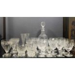 Five Waterford red wine glasses, various rummers and other shaped drinking glasses (20)