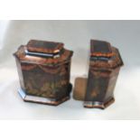 A pair of modern lacquered box bookends,