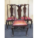 A set of 8 (6+2) Queen Anne style mahogany dining chairs