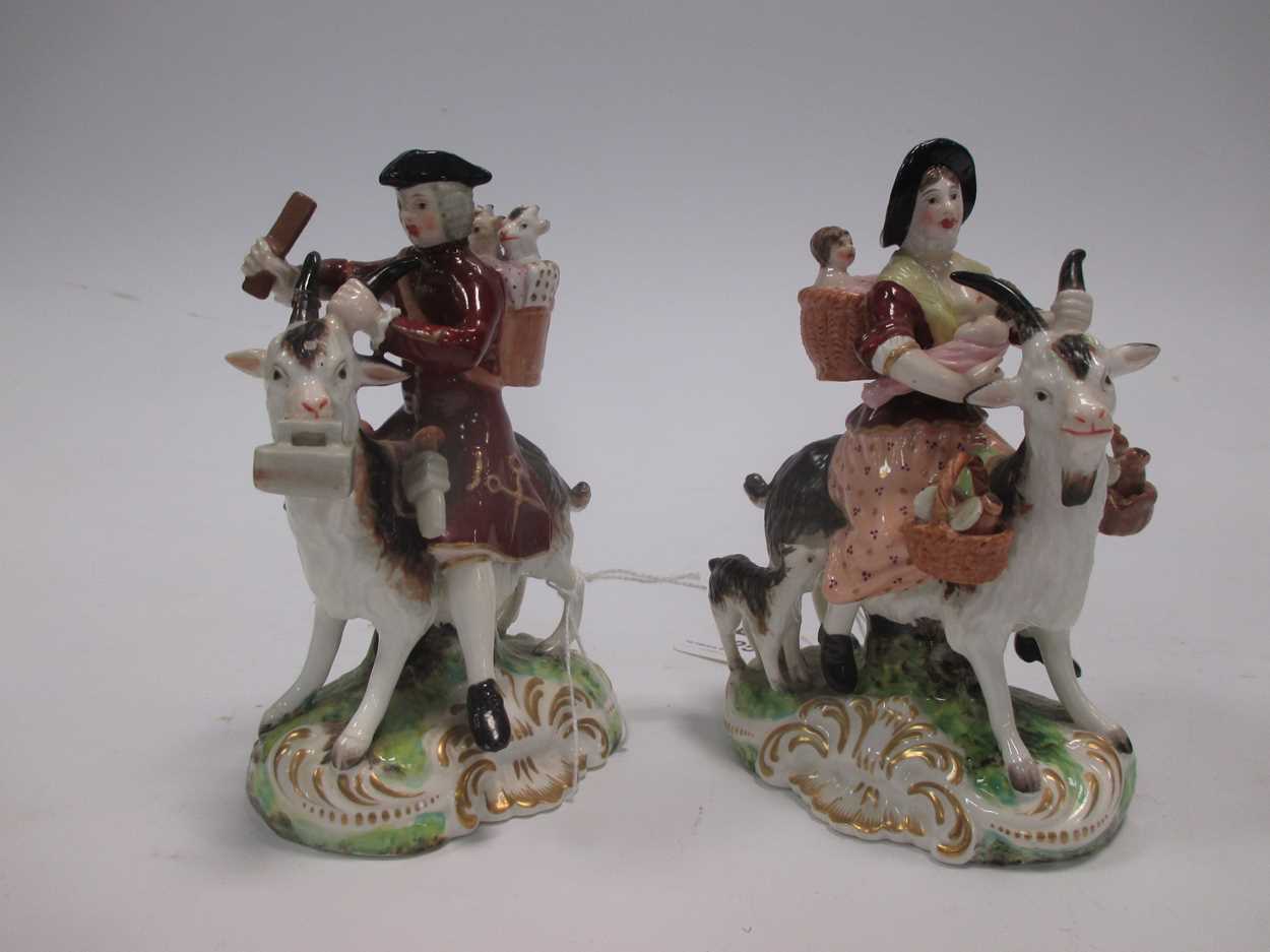 A pair of Samson figures of the Welsh Tailor and his wife